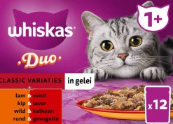 Whiskas kattenvoer in gelei Classic Variaties adult 85 g 12 stuks