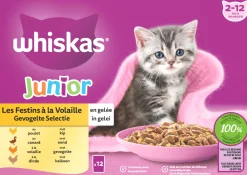 Whiskas kattenvoer in gelei Gevogelte Selectie kitten 85 gr 12 stuks