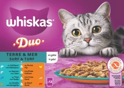 Whiskas kattenvoer in gelei Surf en Turf vis adult 85 g 12 stuks