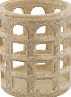 Windlicht beige D 12 H 14 cm