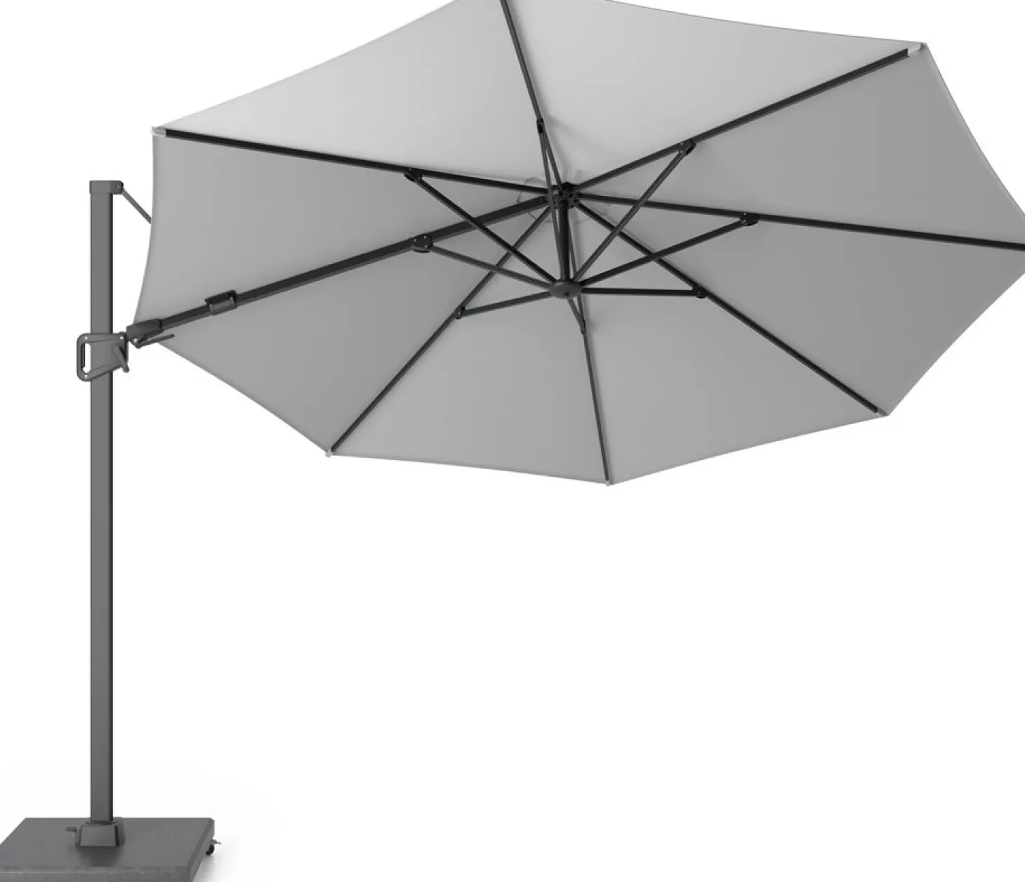 Zweefparasol Merida Plus grijs 35+UV D 350 cm